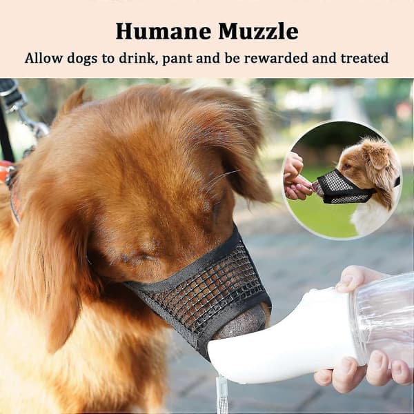 Breathable Soft Mesh Dog Muzzle, Adjustable for Small/Medium Dogs - Chihuahua, Poodle, Husky (Labrador) S Black S Black