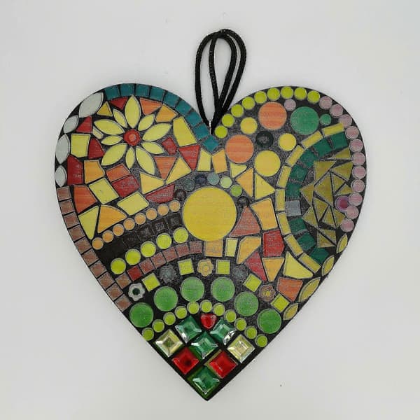 Stor Mosaikk Hage Hjerte Skulptur Dekor Ornament