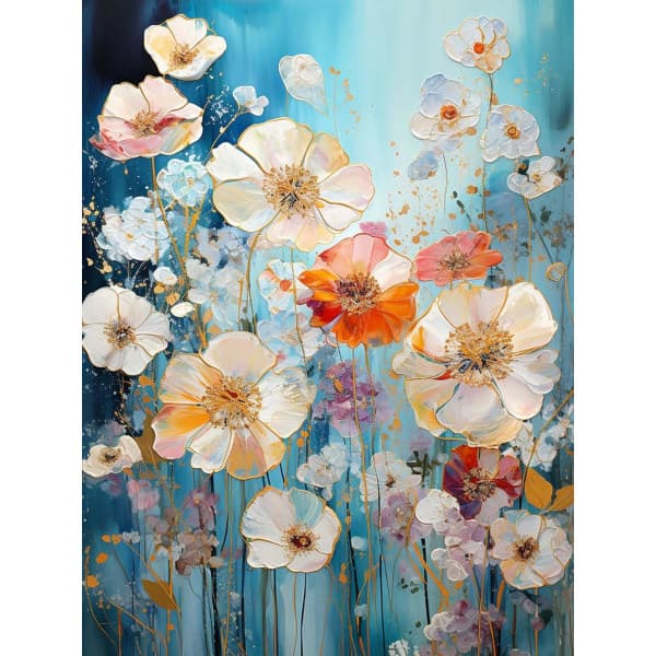 (30x40cm) 5D diamantmaling hele blomster, diamantmaling