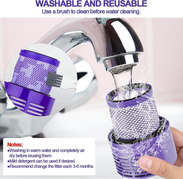 2-pak - Filter til Dyson V10/V11/V15 - Efterfilter Lilla Purple V10