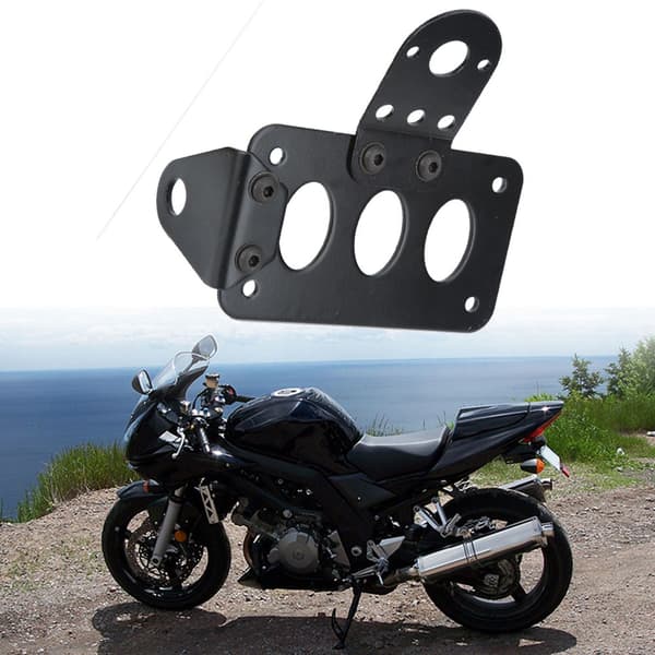 Universal Motorcycle Retro Side Mount Taillight License Plate Frame Bracket #B