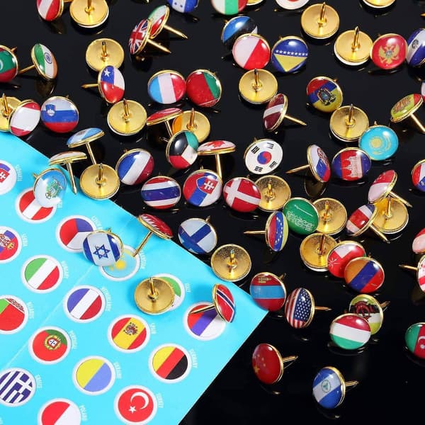 Pins Nationalflagga Häftstift Länderstift för Anslagstavla, Kontor