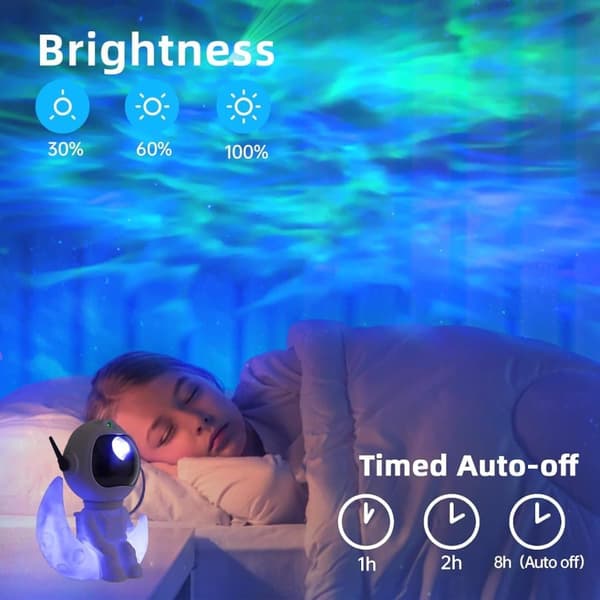 Moon Landing Astronaut Galaxy Projector Night Light - Star Projector with Timer and Remote Control for Kids & Adults