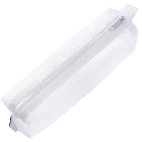 Nylon Mesh Pencil Case, Black, Pencil Case, White