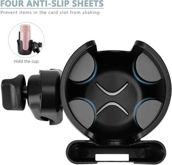 Universal Stroller Cup Holder, Adjustable Drink Holder with Phone Holder