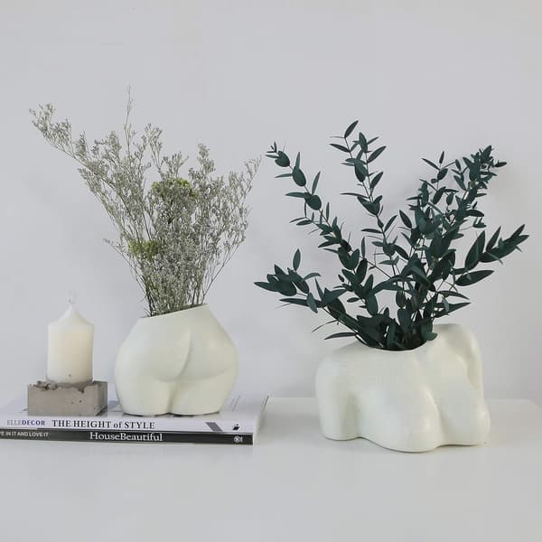 Kvindelig kropsvase, kvindelige urtepotter med drænhul, moderne design boho-formede accentstykker