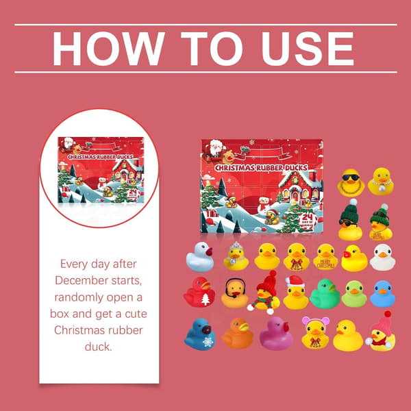 Rubber Duck Advent Calendars 2025 | 24 Days Christmas Ducks Countdown Calendar | Cute Duck Bath Toy