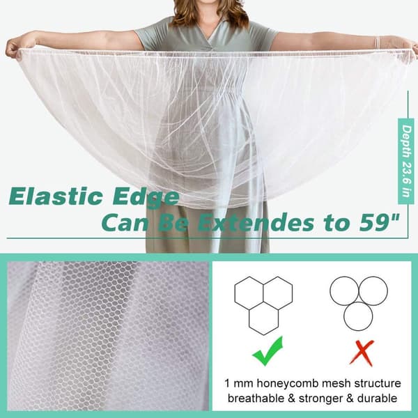 Mosquito Net for Stroller (2 pcs white) - Durable Mosquito Net for Strollers - Perfect Insect Net for Strollers, Cribs, Cradles - Playground Equipment