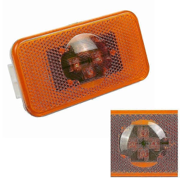 2 stk. 24V Bil Lastbil LED Sidemarkeringslys 4LEDs Gult Indikator Advarselslamper til Lastbiler FM/