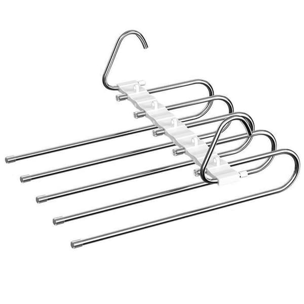 Multifunctional White Trouser Hangers, 2-Pack Space-Saving Trouser Hangers
