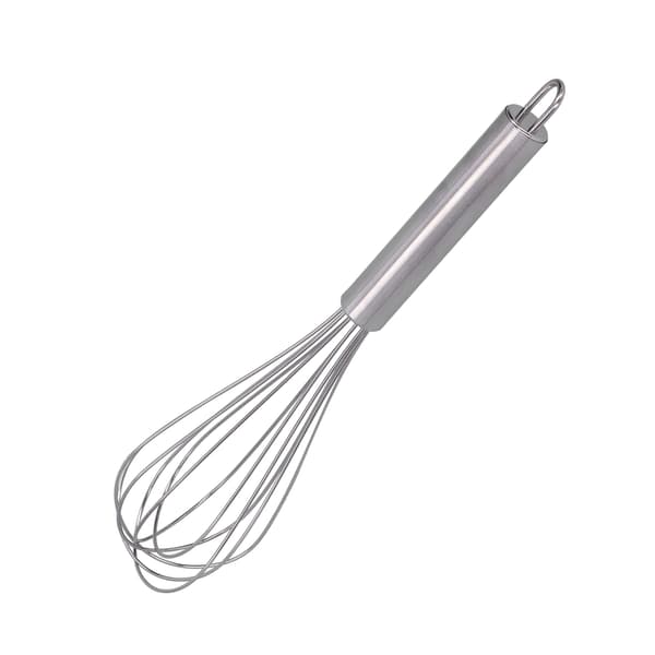 Visp i rustfritt stål, manuell 6-tråds eggvisp for hjemmebaking, matlaging, blanding, visping 10 tommer