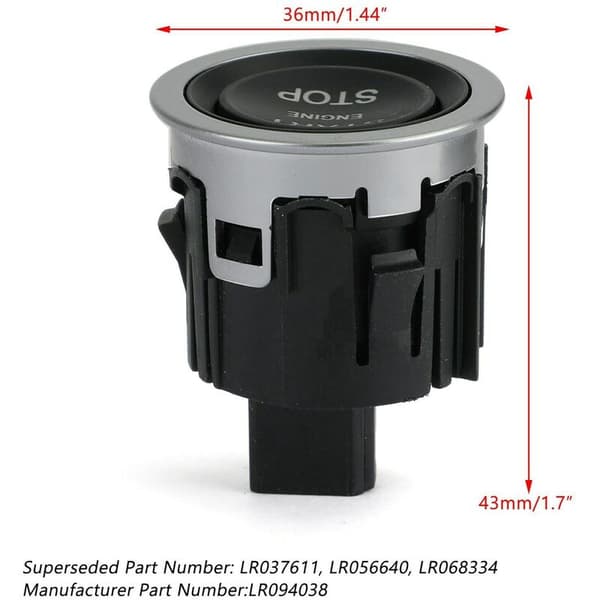 LR094038 Tenningsstoppknapp for Evoque Sport LR056640 LR068334