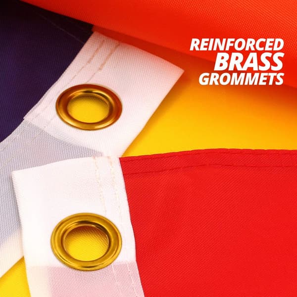 90x150cm Rainbow Flag - Vibrant Colors and UV Resistant - Canvas Header