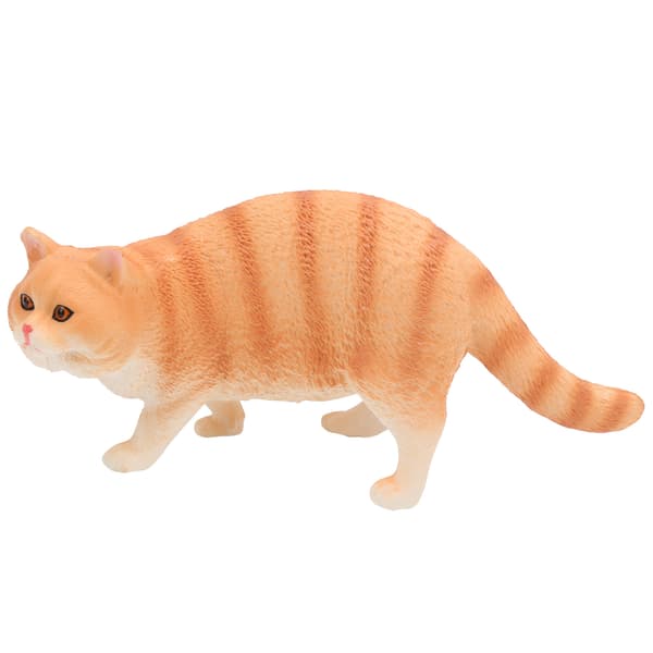 Cute Cat Model Toy Simulation Cat Model Desktop Decoration Ornaments Toy Gift Orange