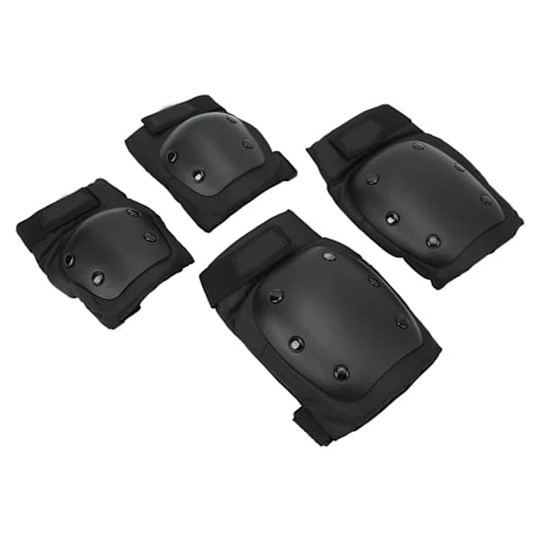 Knee and Elbow Pad Set with EVA Padding and PP Shell for Cycling, Skateboarding, Skating, Snowboarding, Black, One Size 0.7 0.7