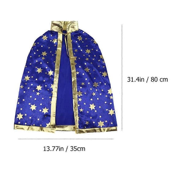1 pc Halloween Five-Star Cosplay Cloak Party Creative Cape Performance Costume M Blue M Blå