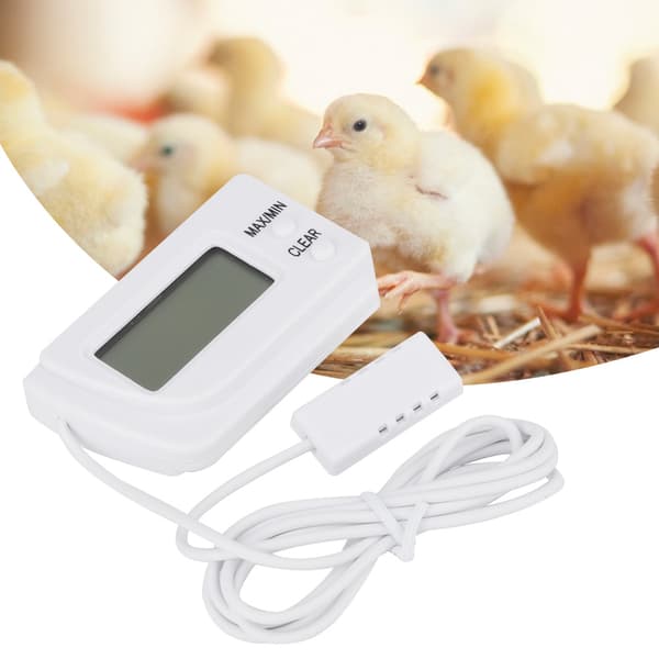 LCD-skjerm Digital Egginkubatortemometer Hygrometer med Fjernsensor