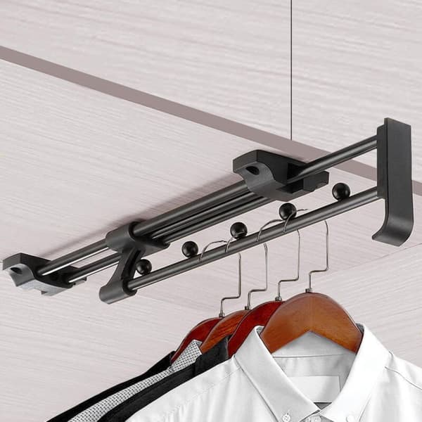 Extendable wardrobe rod, pull-out trouser holder, length 250 mm sliding wardrobe rod, for KLB wardrobes