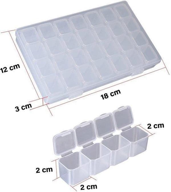 4 x - Diamond Painting Storage Box 28 Compartments - Diamond Painting Sorting Box