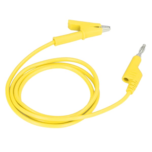 Alligator Clip Test Leads Banana Plug Wire Cable Flexible for Electrical Testing J.70035-1 4mm Yellow