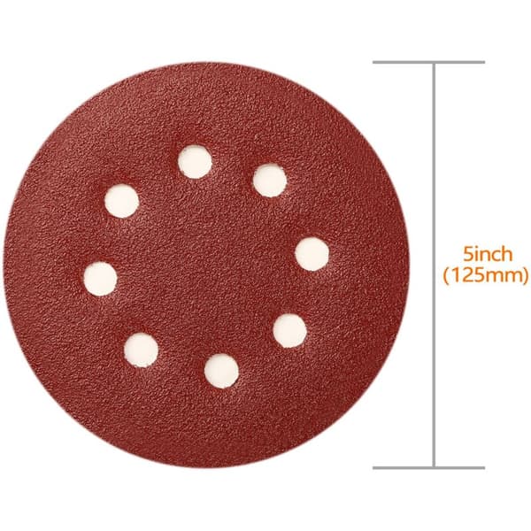 125 mm sandpapir 100 stk. - Korn 40 til 2000 til vinkelsliber, kompatibel med SHINING HOUSE, ideel til slibning, polering og rustfjernelse