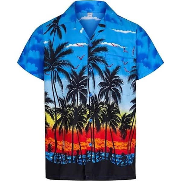 Uformell hawaiisk maskerade-skjorte for menn, sommerstrandfest, SS-FX- S
