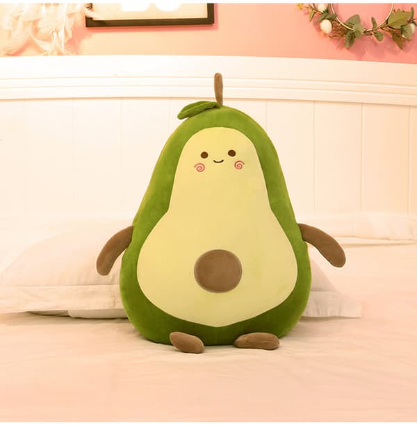 Stuffed Animal-Avocado Doll Plush Toy Creative Fruit Strip Pillow Down Cotton Stuffed Birthday Gift (35cm)