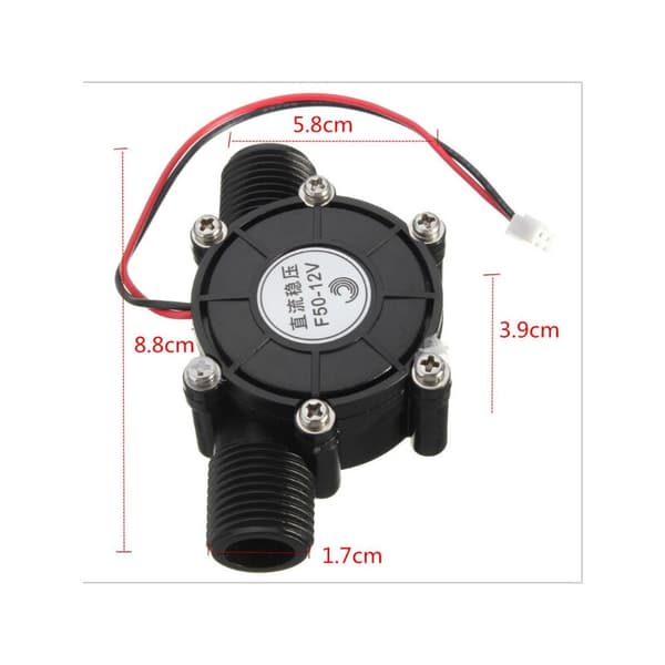 12V 10W Mikro-vattenkraftgenerator, minivattenturbin för trädgårdsslang & LED-belysning, DC-strömsgenerator