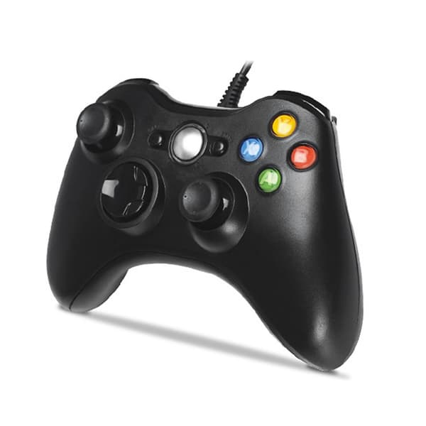 Kabelbaseret Gamepad til Xbox 360 Universal Vibration Kabelbaseret Joystick Spilcontroller til Android til PC Sort