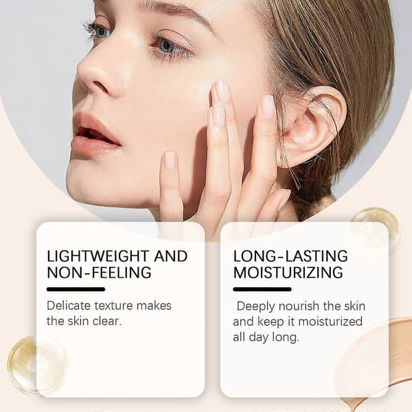zephoco Moisturizing Protective Liquid Foundation, Lightweight Hydrating Light Matte Clear Long-lasting Makeup