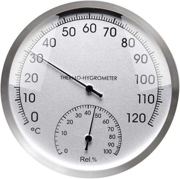 Termometer og hygrometer 2 i 1, metallskive termometer, analog