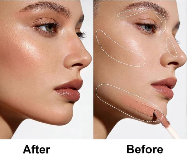 Liquid Dual-Ended Contour & Concealer Stick, Long-Lasting Face Sculpting Cream with 02 Medium Tan 02 Medium Tan