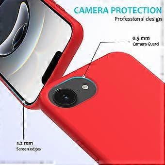 Stødsikkert flydende silikone cover med blødt for til iPhone 16e - Rød Rød Red