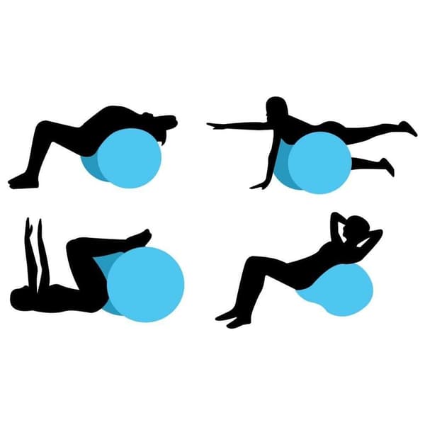 Fitnessbold jordnøddeform 45x90 cm sølv