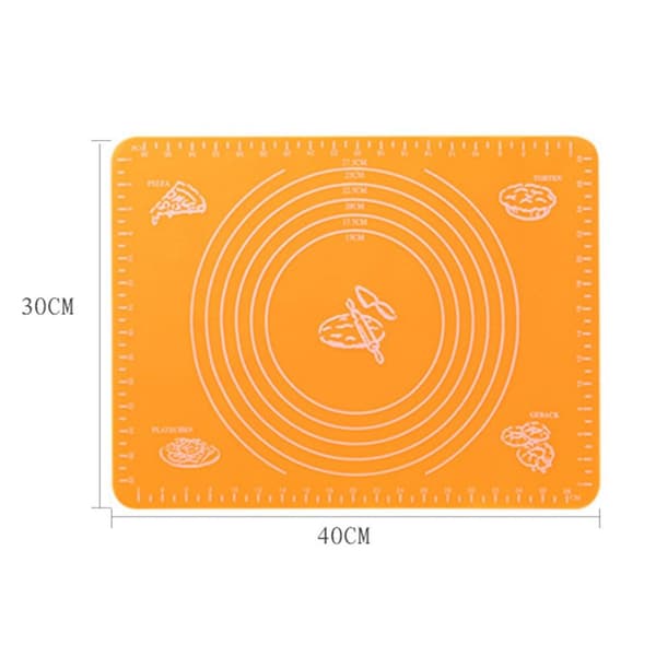 Silikondejmåtte bageplade 40 × 30 cm med kagerulle orange KLB