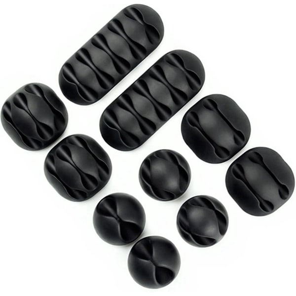 10 pieces black, self-adhesive cable holders cable clips - X10