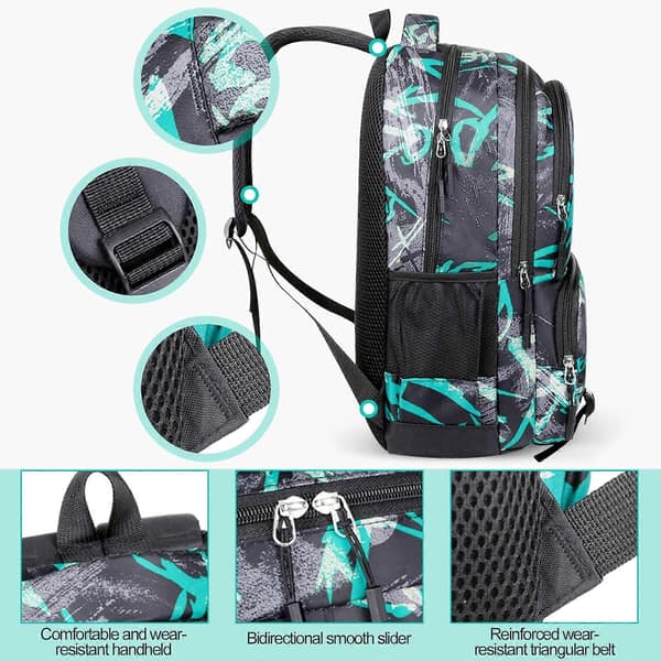 School Backpack for Students, Boys' School Backpack, Camouflage Backpack, School, Travel, Outdoor Backpack, Multiple Pockets, Large Capacity, Green