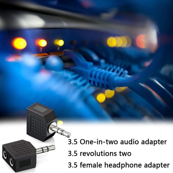 3,5 mm hovedtelefon splitter Y (2-pak) | 1 han til 2 hunner