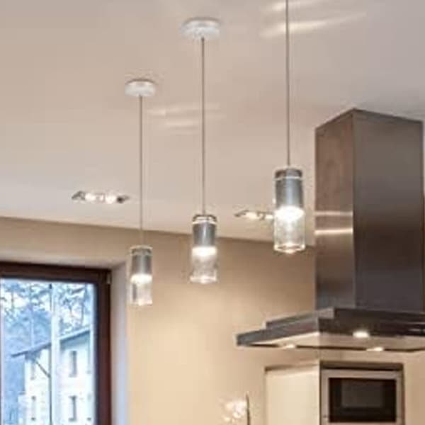 Loftroset Pendelkabelgreb 100mm Krom Kompatibel med Armaturophængslampe