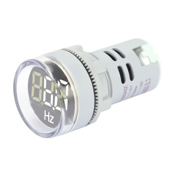 Round LED Digital Display Signal AC Hertz Frequency Indicator Lamp AD16‑22DSH (White)