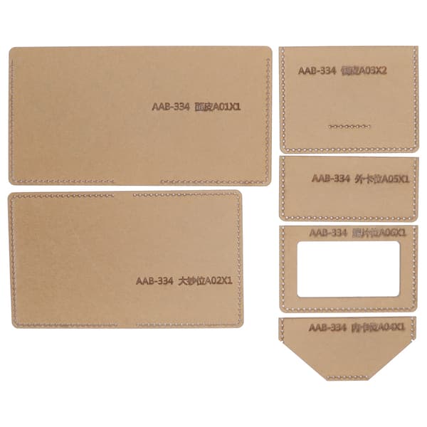 6 pcs Acrylic Template DIY Handmade Short Wallet Leather Pattern Mold Manual Craft Tools