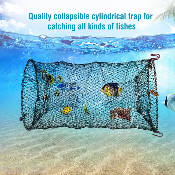 Foldable Lobster Crayfish Crab Crustacean Shrimp Fish Trap Cage Fishing Net (25cm)