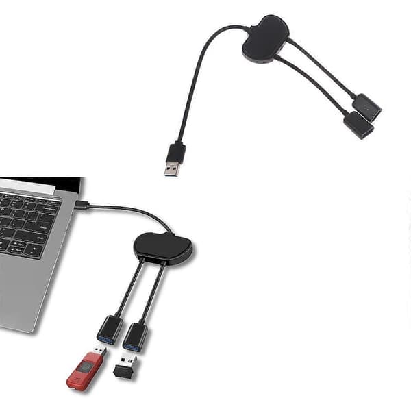 1 stk USB 3.0 A 1 han til 2 dobbelt USB hun datahub strømadapter Y-splitter