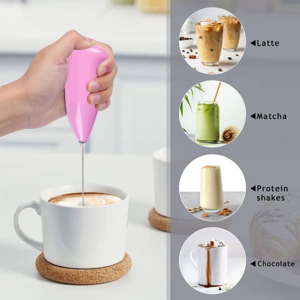 Kreativ Håndkaffevisp i Rustfritt Stål, Elektrisk Rosa