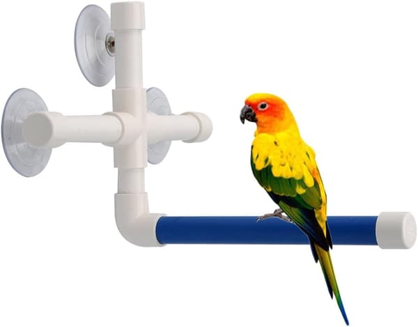 Parrot Shower Perch with Suction Cups, Bird Bath Platform, Shower Bath Toys