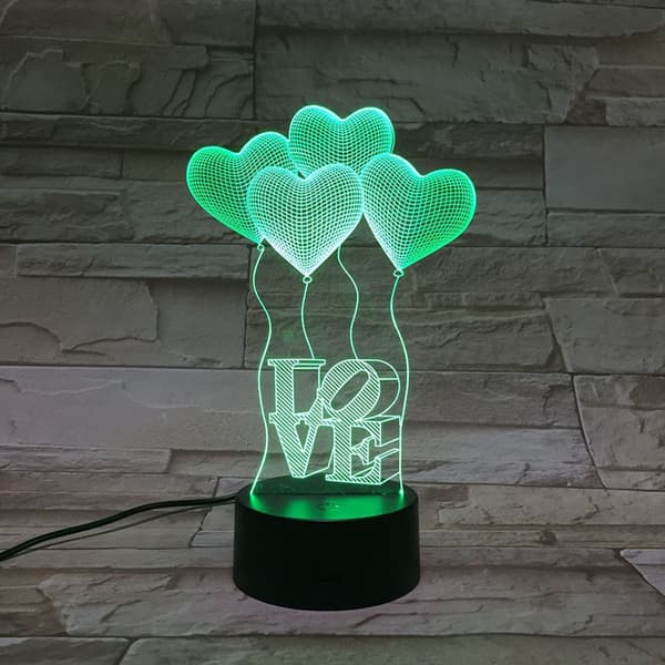 Love 3D Light Touch 7 Colors Remote Control 16 Colors Fission