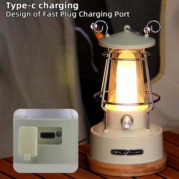 3 moduser dimbare lykter Oppladbar campinglykt Bærbar campinglykt Ris Hvit Rice White