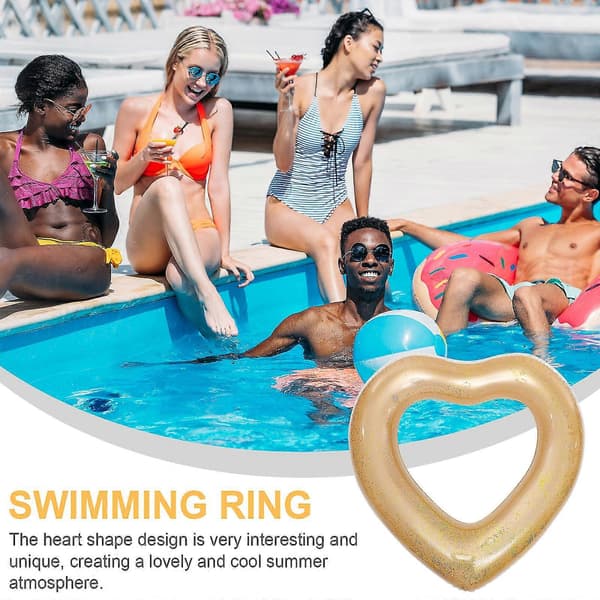 Hjerteformet badering pool float ring oppustelig badering flydelegetøj