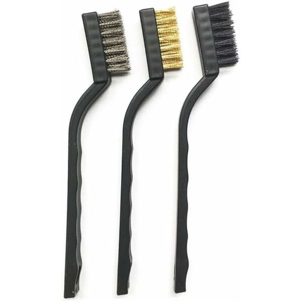 3 stk. trådbørster (nylon, messing, rustfrit stål) KLB