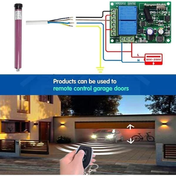 433 MHz Wireless Remote Switch – 2 Channels AC 220V – Receiver Relay with 2 Remote Controls – Control Range up to 50 meters